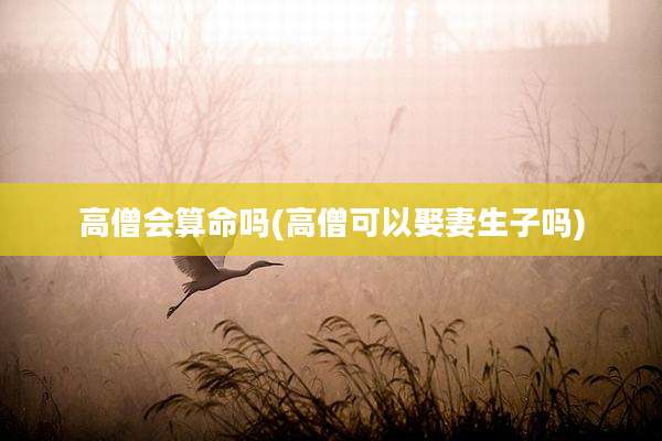 高僧会算命吗(高僧可以娶妻生子吗)