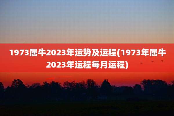 1973属牛2023年运势及运程(1973年属牛2023年运程每月运程)