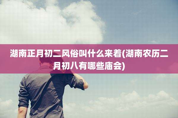 湖南正月初二风俗叫什么来着(湖南农历二月初八有哪些庙会)
