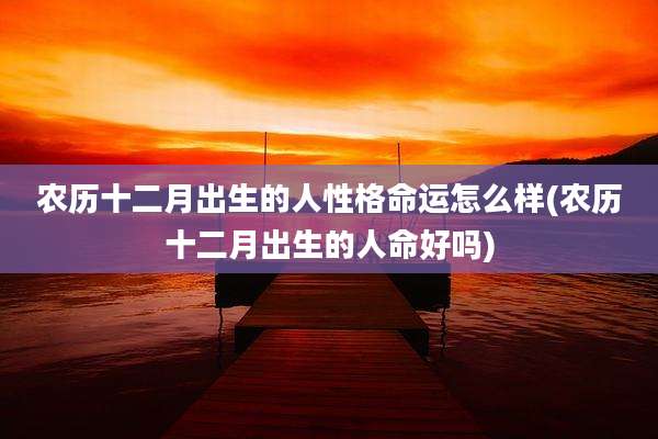 农历十二月出生的人性格命运怎么样(农历十二月出生的人命好吗)