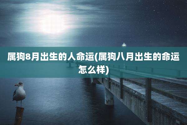 属狗8月出生的人命运(属狗八月出生的命运怎么样)