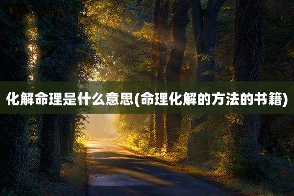 化解命理是什么意思(命理化解的方法的书籍)