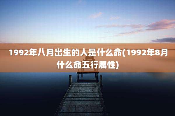 1992年八月出生的人是什么命(1992年8月什么命五行属性)