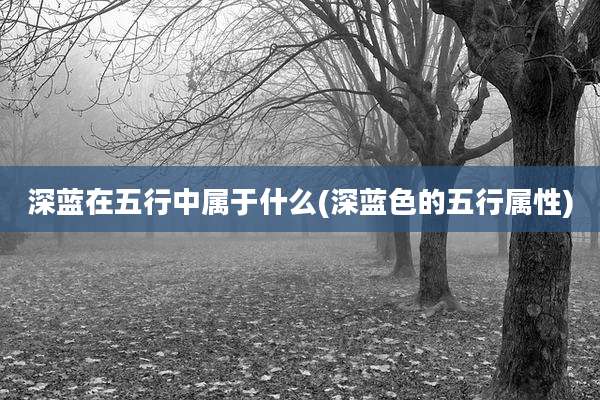 深蓝在五行中属于什么(深蓝色的五行属性)