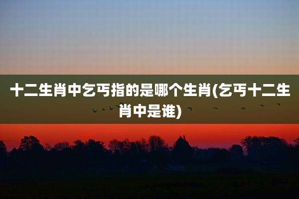 十二生肖中乞丐指的是哪个生肖(乞丐十二生肖中是谁)