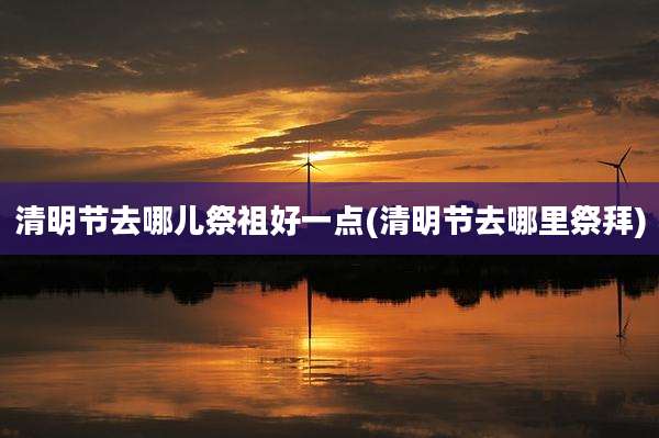 清明节去哪儿祭祖好一点(清明节去哪里祭拜)