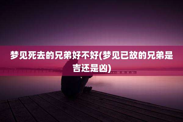 梦见死去的兄弟好不好(梦见已故的兄弟是吉还是凶)