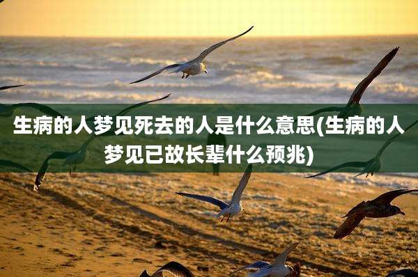 生病的人梦见死去的人是什么意思(生病的人梦见已故长辈什么预兆)