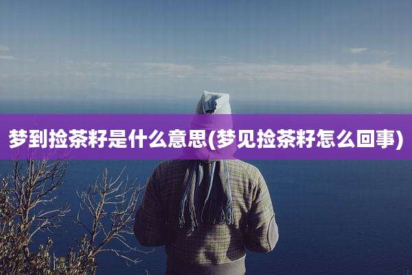梦到捡茶籽是什么意思(梦见捡茶籽怎么回事)