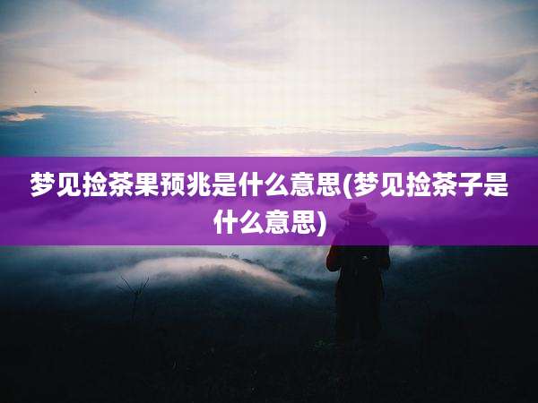 梦见捡茶果预兆是什么意思(梦见捡茶子是什么意思)
