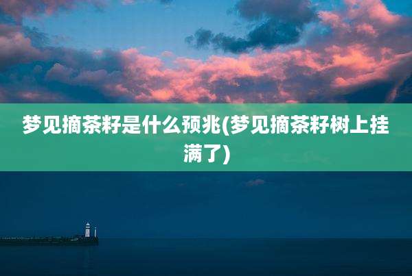 梦见摘茶籽是什么预兆(梦见摘茶籽树上挂满了)