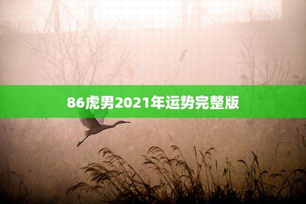 86虎男2021年运势完整版