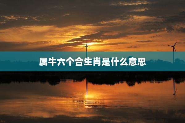 属牛六个合生肖是什么意思