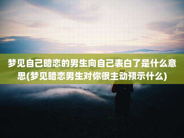 梦见自己暗恋的男生向自己表白了是什么意思(梦见暗恋男生对你很主动预示什么)