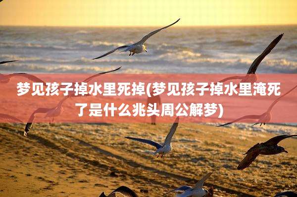 梦见孩子掉水里死掉(梦见孩子掉水里淹死了是什么兆头周公解梦)