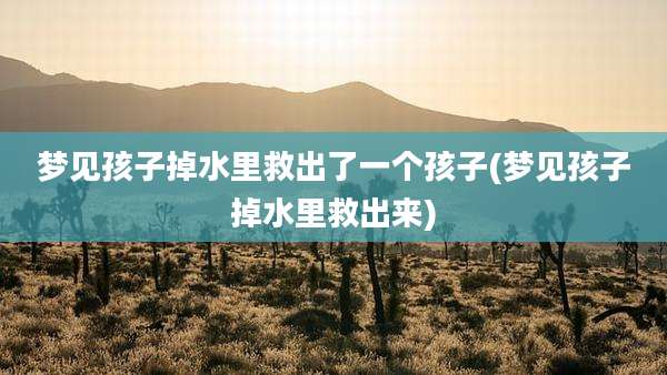 梦见孩子掉水里救出了一个孩子(梦见孩子掉水里救出来)