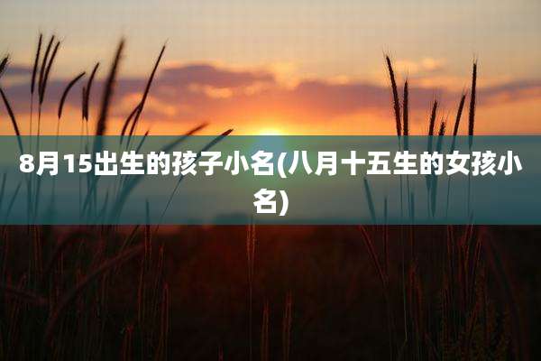 8月15出生的孩子小名(八月十五生的女孩小名)