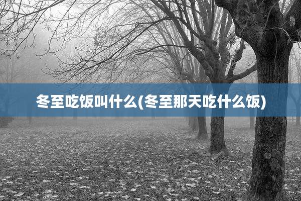 冬至吃饭叫什么(冬至那天吃什么饭)
