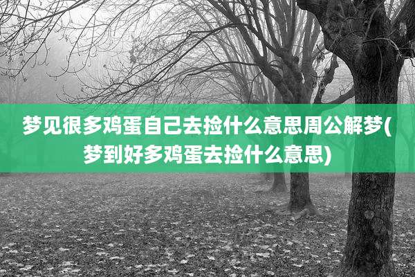梦见很多鸡蛋自己去捡什么意思周公解梦(梦到好多鸡蛋去捡什么意思)