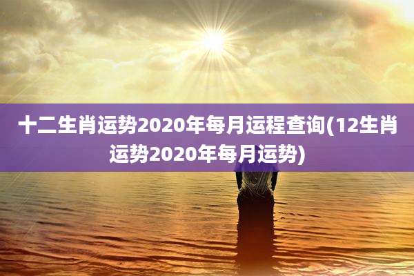 十二生肖运势2020年每月运程查询(12生肖运势2020年每月运势)