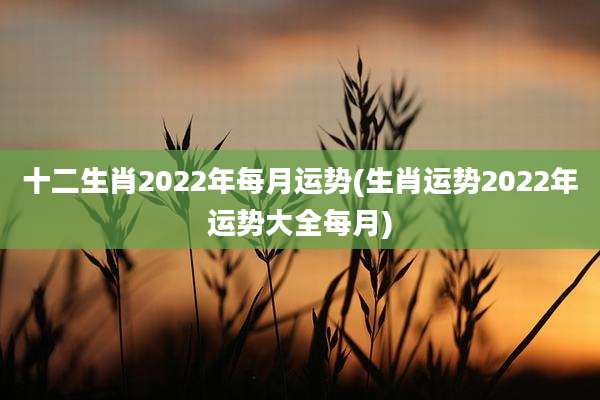 十二生肖2022年每月运势(生肖运势2022年运势大全每月)