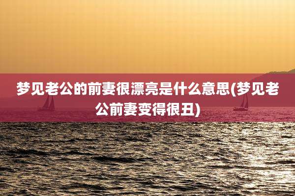 梦见老公的前妻很漂亮是什么意思(梦见老公前妻变得很丑)