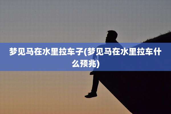 梦见马在水里拉车子(梦见马在水里拉车什么预兆)