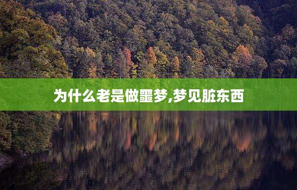 为什么老是做噩梦,梦见脏东西