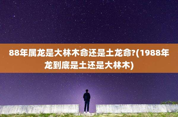 88年属龙是大林木命还是土龙命?(1988年龙到底是土还是大林木)