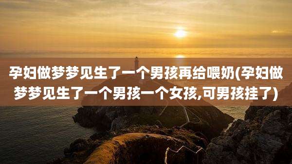 孕妇做梦梦见生了一个男孩再给喂奶(孕妇做梦梦见生了一个男孩一个女孩,可男孩挂了)