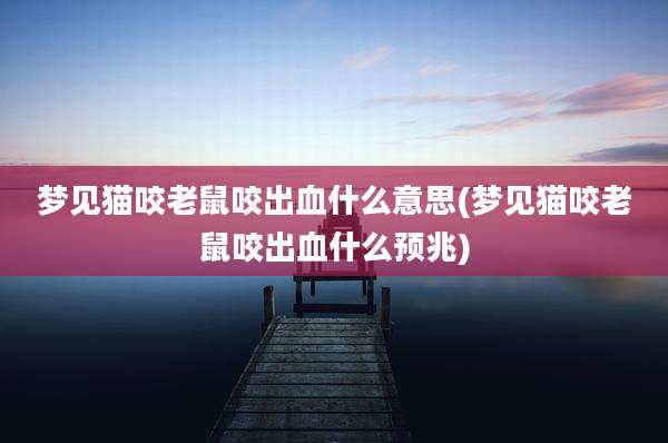 梦见猫咬老鼠咬出血什么意思(梦见猫咬老鼠咬出血什么预兆)