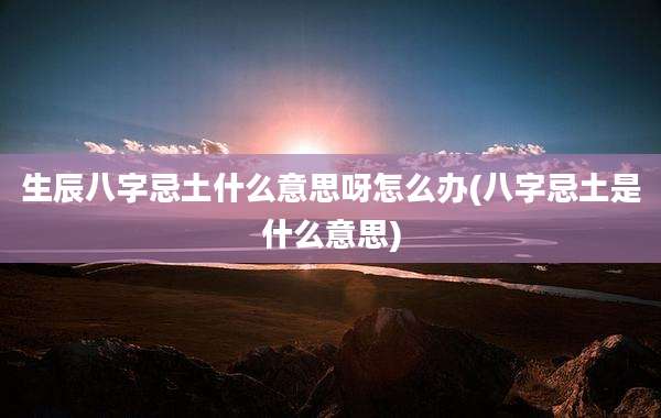 生辰八字忌土什么意思呀怎么办(八字忌土是什么意思)