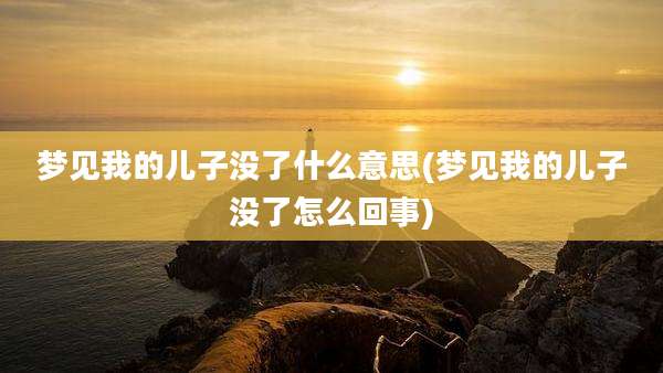 梦见我的儿子没了什么意思(梦见我的儿子没了怎么回事)
