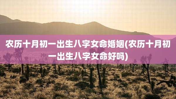 农历十月初一出生八字女命婚姻(农历十月初一出生八字女命好吗)