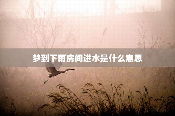 梦到下雨房间进水是什么意思