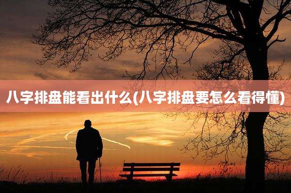 八字排盘能看出什么(八字排盘要怎么看得懂)