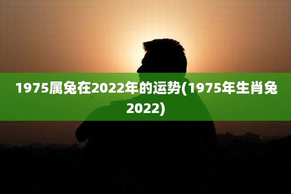 1975属兔在2022年的运势(1975年生肖兔2022)