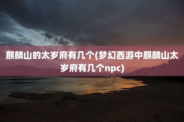 麒麟山的太岁府有几个(梦幻西游中麒麟山太岁府有几个npc)