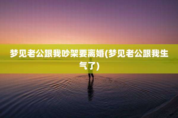 梦见老公跟我吵架要离婚(梦见老公跟我生气了)
