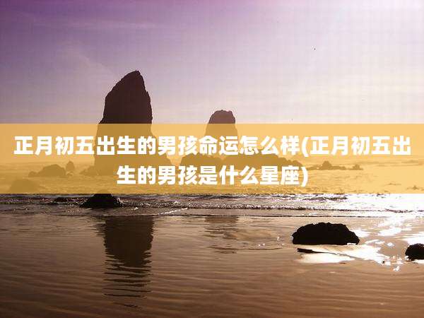 正月初五出生的男孩命运怎么样(正月初五出生的男孩是什么星座)
