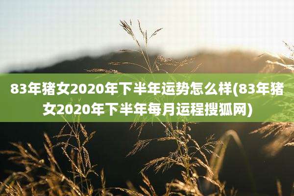 83年猪女2020年下半年运势怎么样(83年猪女2020年下半年每月运程搜狐网)