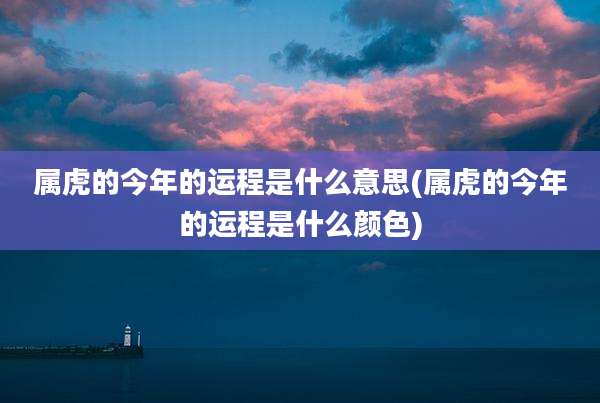 属虎的今年的运程是什么意思(属虎的今年的运程是什么颜色)