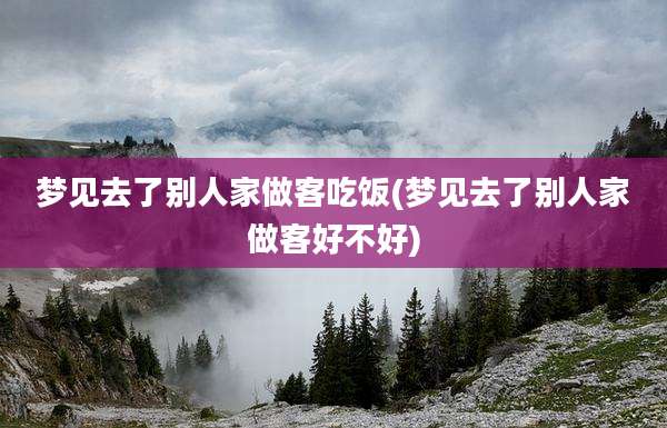 梦见去了别人家做客吃饭(梦见去了别人家做客好不好)