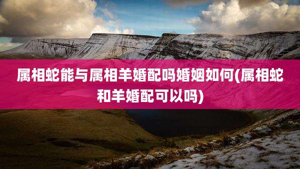 属相蛇能与属相羊婚配吗婚姻如何(属相蛇和羊婚配可以吗)
