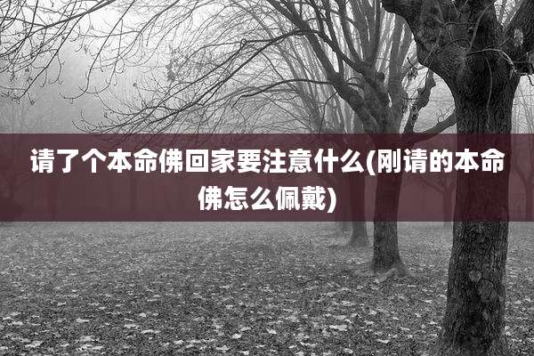 请了个本命佛回家要注意什么(刚请的本命佛怎么佩戴)