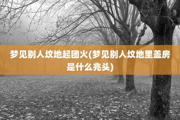 梦见别人坟地起团火(梦见别人坟地里盖房是什么兆头)