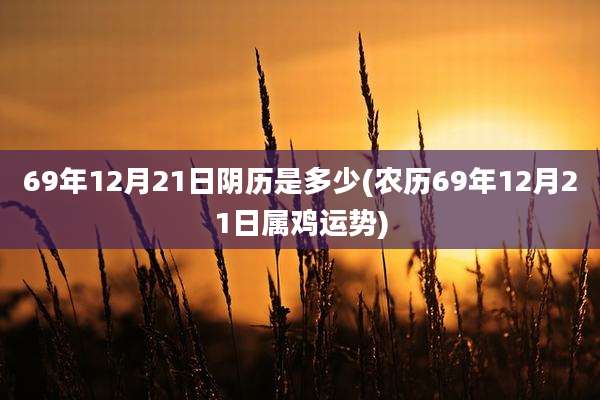 69年12月21日阴历是多少(农历69年12月21日属鸡运势)