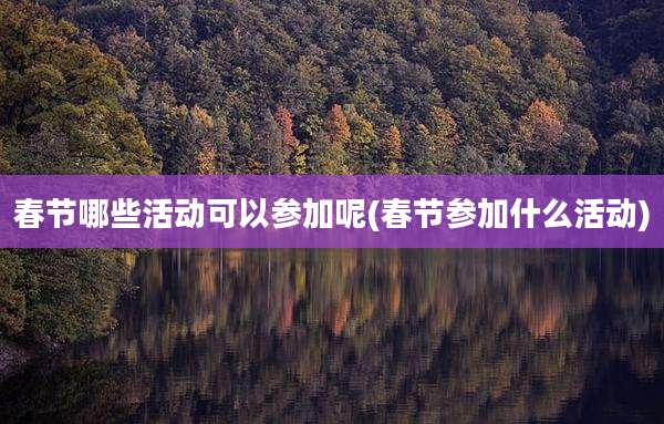 春节哪些活动可以参加呢(春节参加什么活动)