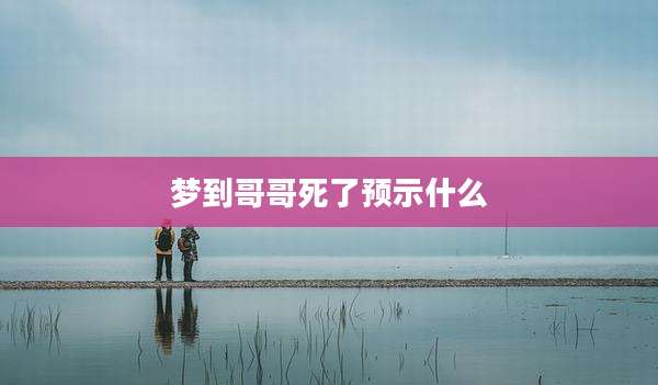 梦到哥哥死了预示什么