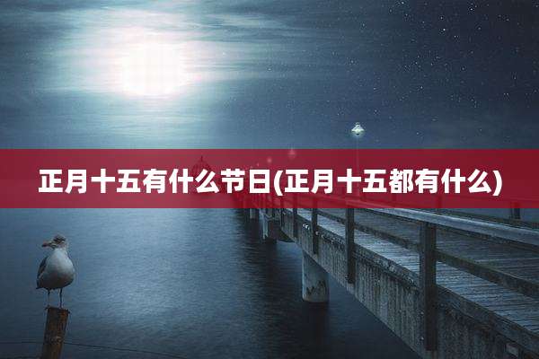 正月十五有什么节日(正月十五都有什么)